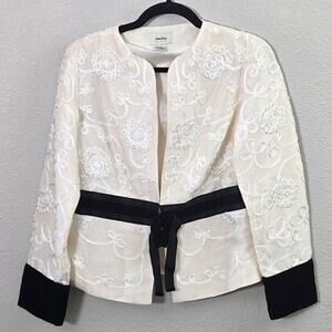 Neiman Marcus Women’s Jacket Romantic Parisian Evening Embroidered Silk Frog S